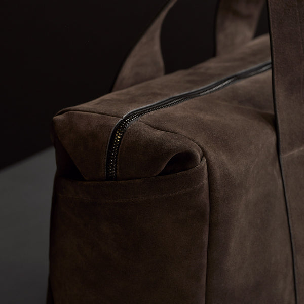 Suede Montecito Weekend Bag in Cafe | James Perse Los Angeles