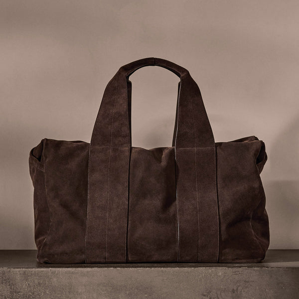 Suede Montecito Weekend Bag in Cafe | James Perse Los Angeles