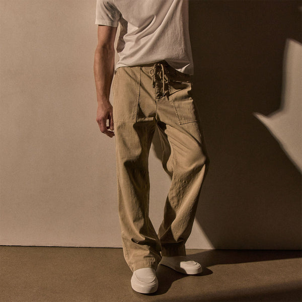 Slub Cotton Utility Flight Pant in Light Khaki Pigment | James Perse Los Angeles