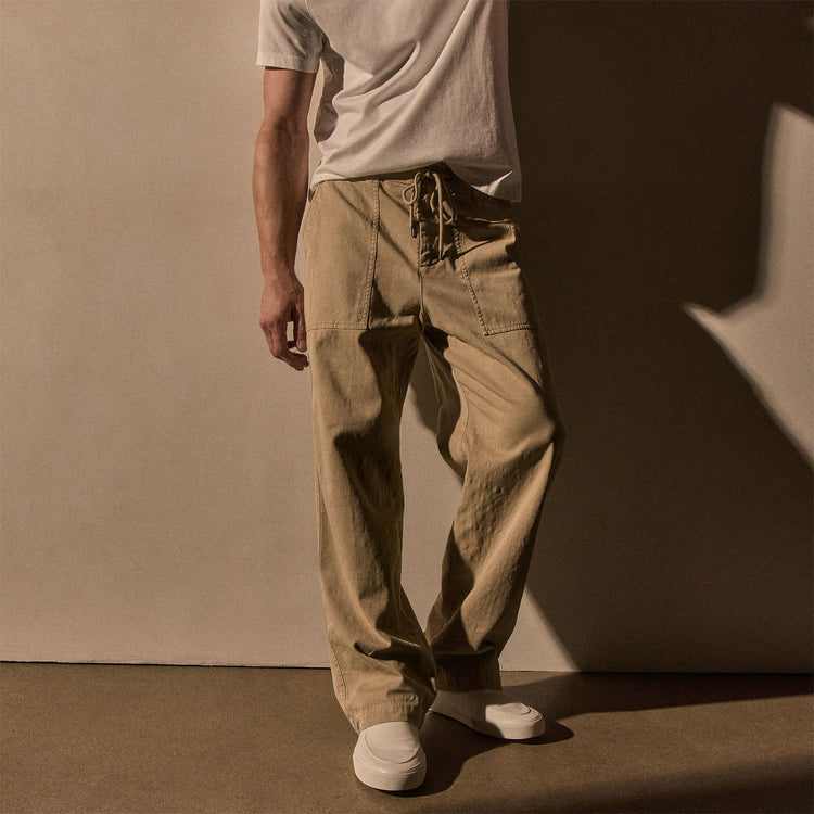 Slub Cotton Utility Flight Pant in Light Khaki Pigment | James Perse Los Angeles