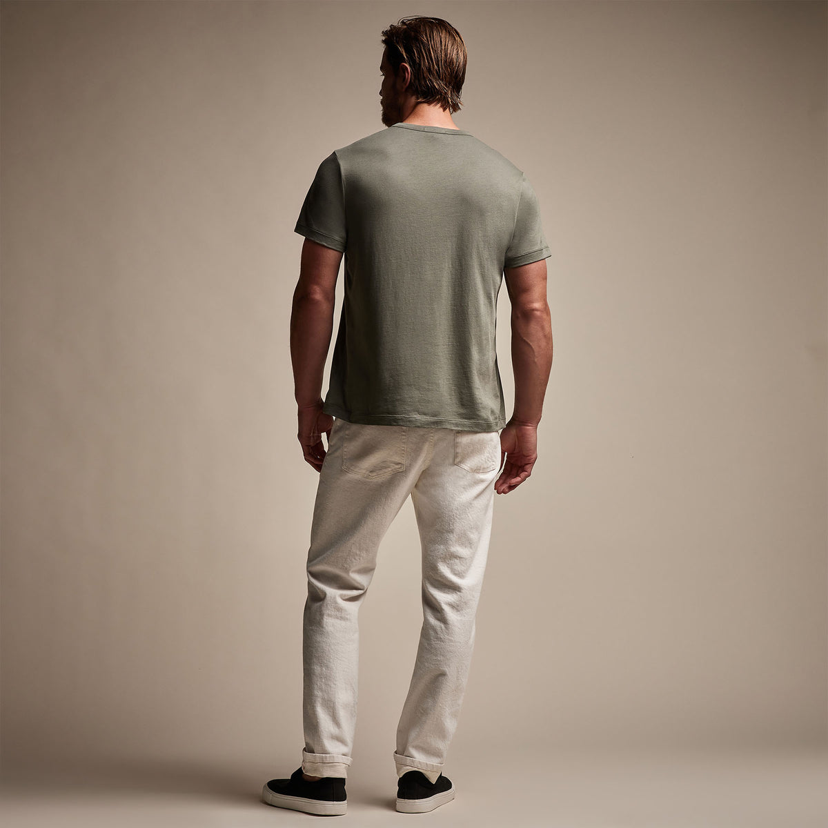 Brushed Lotus Crew in Palm | James Perse Los Angeles