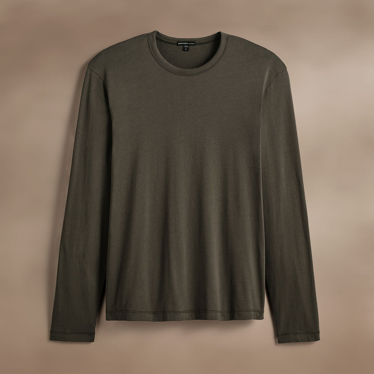 Brushed Lotus Long Sleeve Crew in Army Green | James Perse Los Angeles