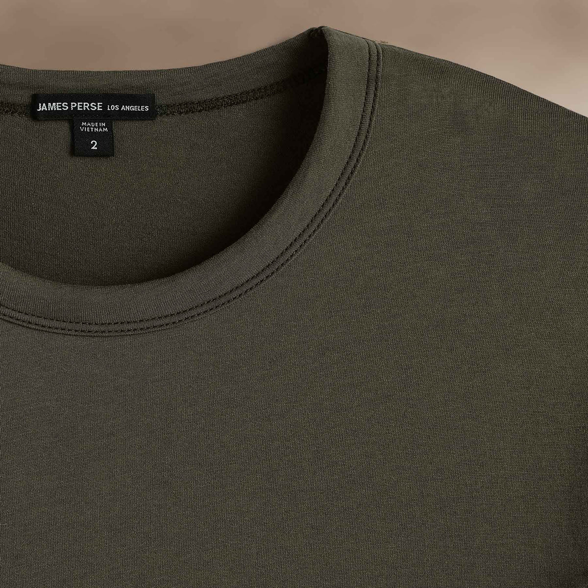 Brushed Lotus Long Sleeve Crew in Army Green | James Perse Los Angeles