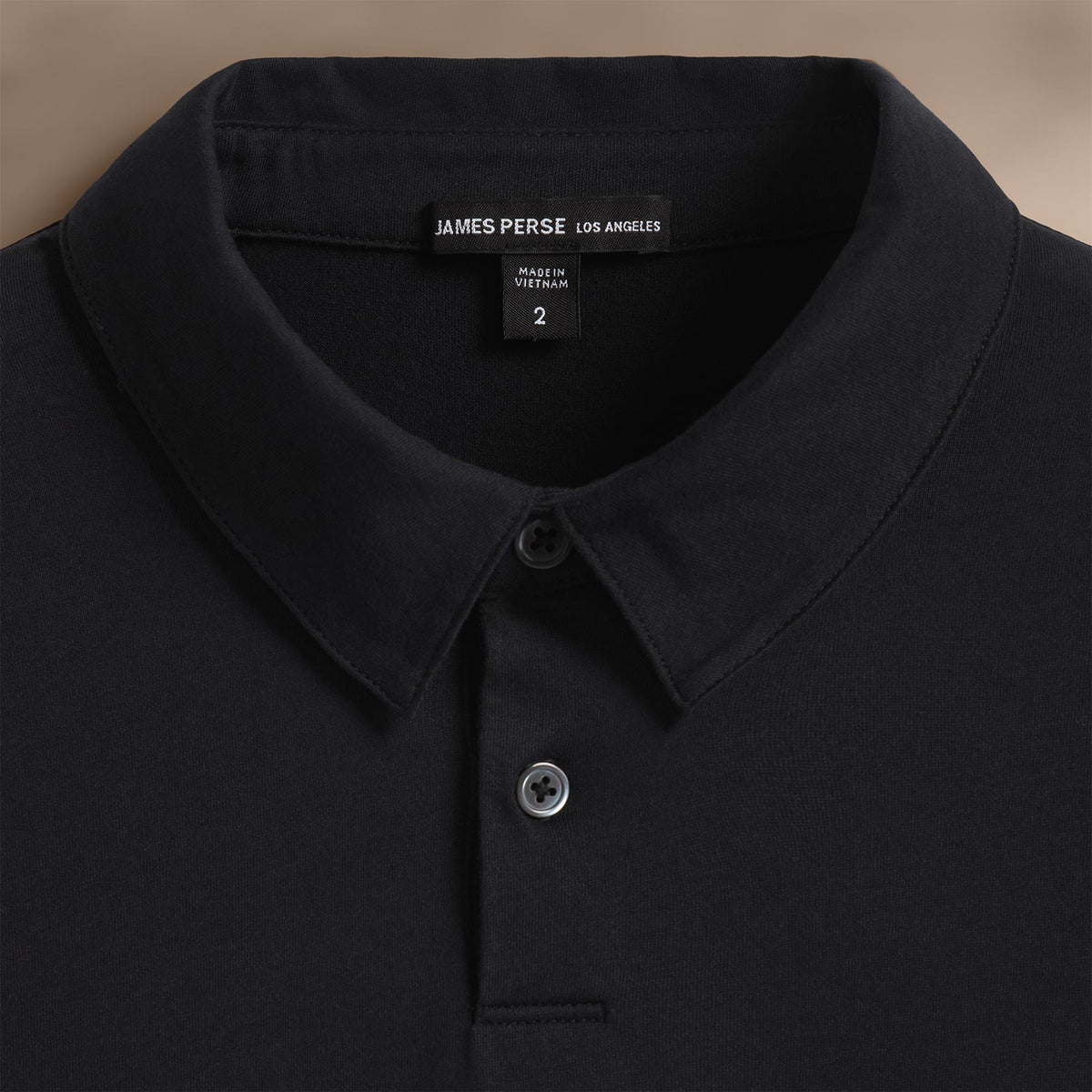 Brushed Lotus Polo in Black | James Perse Los Angeles