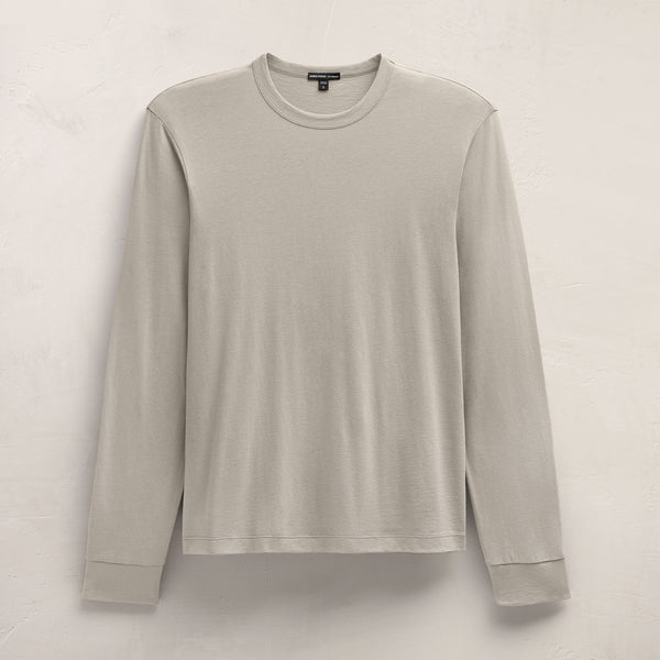 Cotton Cashmere Long Sleeve Tee in Concrete | James Perse Los Angeles
