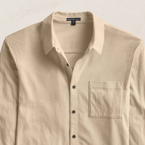 Clean Finish Jersey Shirt in Light Khaki | James Perse Los Angeles