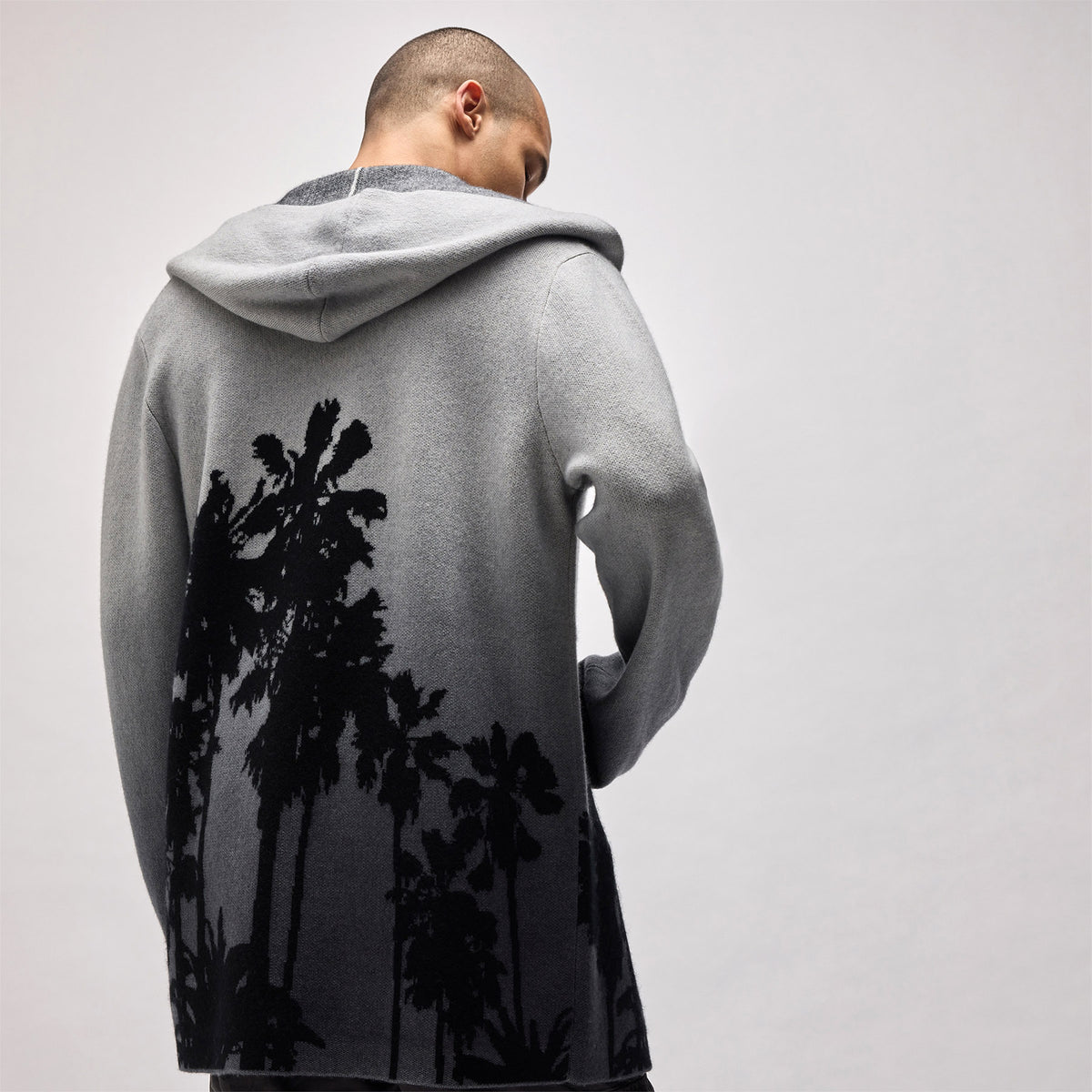Ombrè Palms Unisex Cashmere Sweater in Black/Grey | James Perse Los Angeles