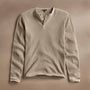 Cotton Lnn Thermal Long Sleeve Henley in Overcast | James Perse Los Angeles
