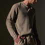 Cotton Lnn Thermal Long Sleeve Henley in Overcast | James Perse Los Angeles
