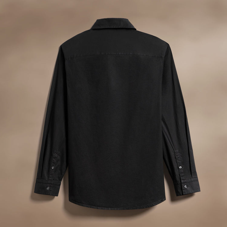 Stretch Poplin Shirt in Black | James Perse Los Angeles