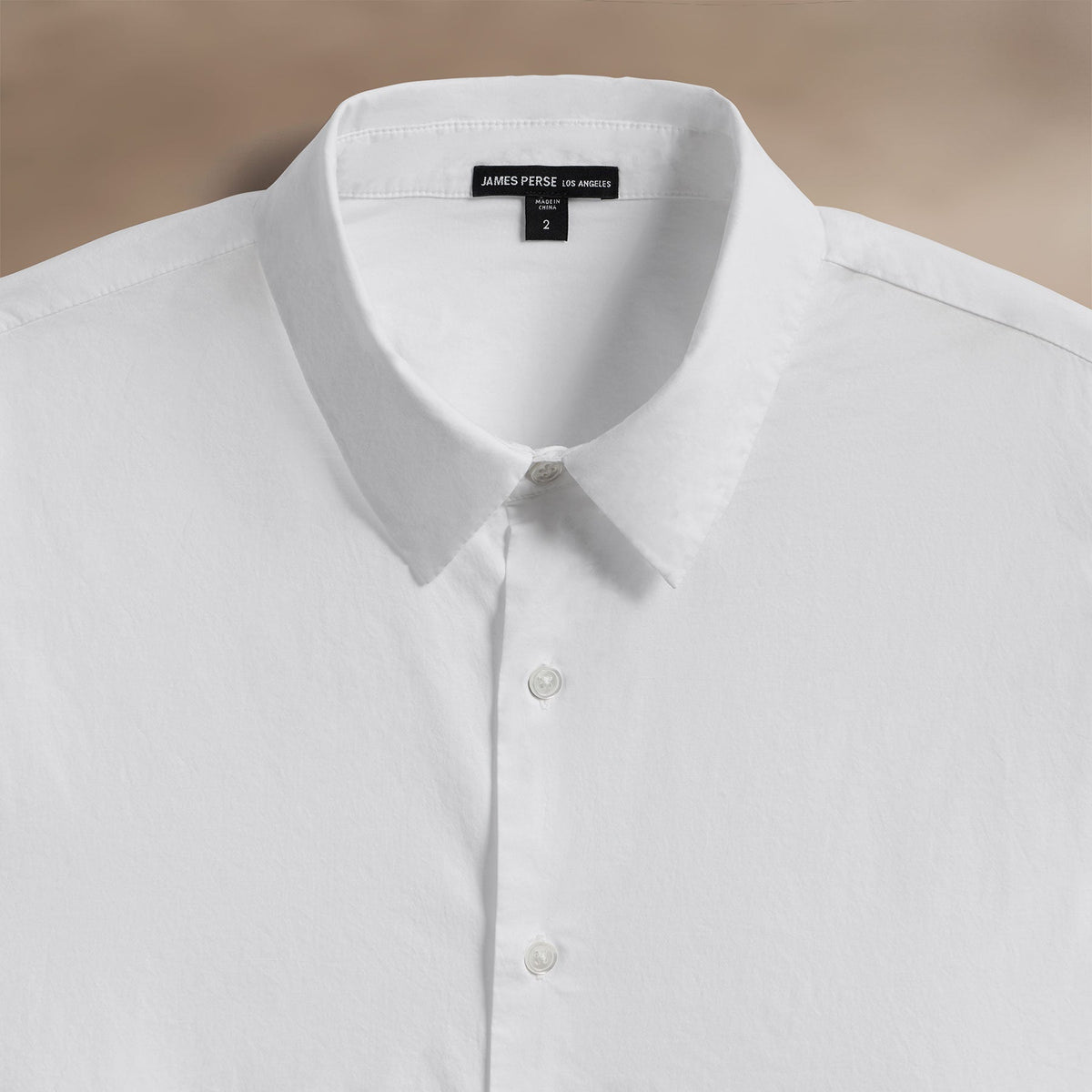 Stretch Poplin Shirt in White | James Perse Los Angeles