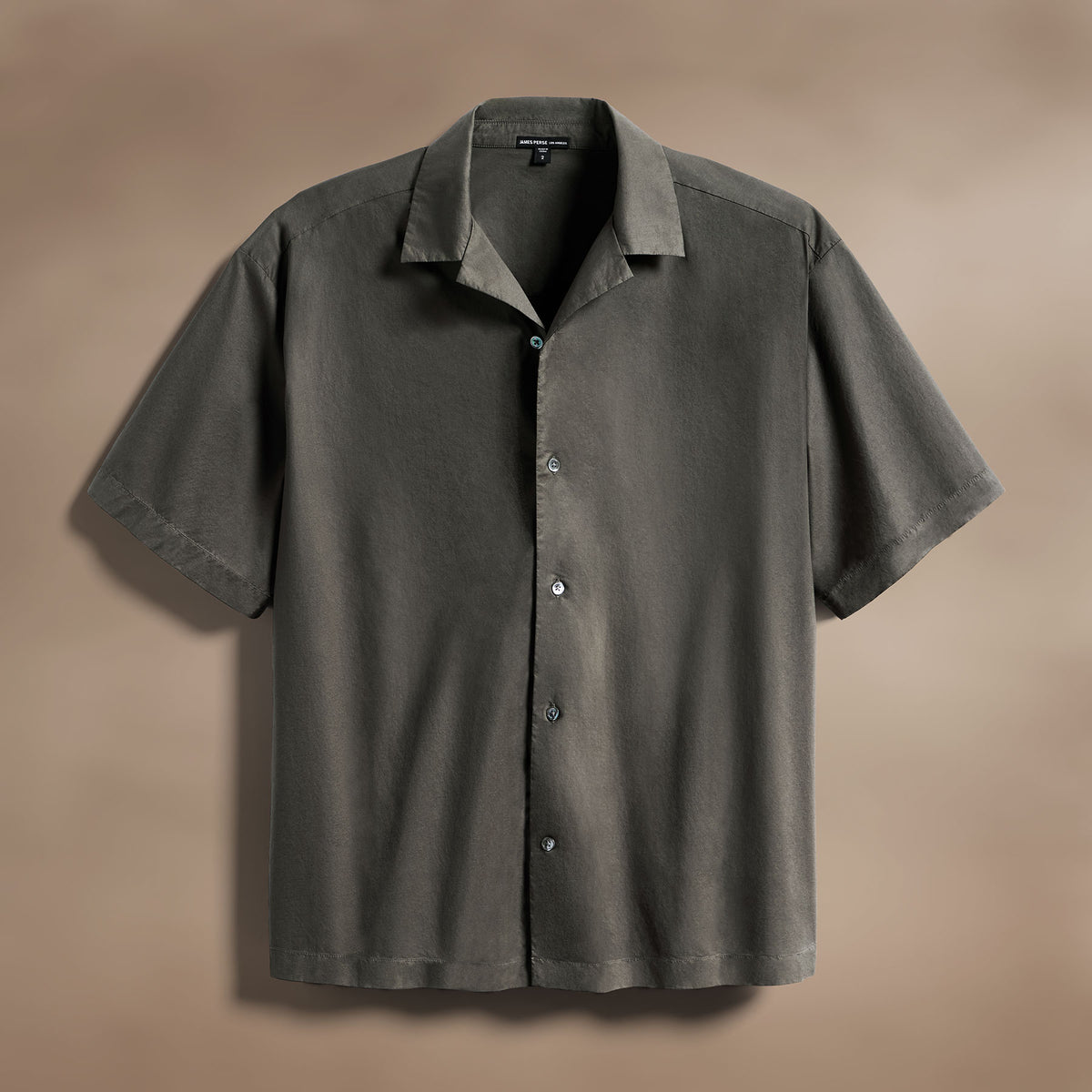 Oversized Stretch Poplin Short Sleeve Shirt in Granite | James Perse Los Angeles