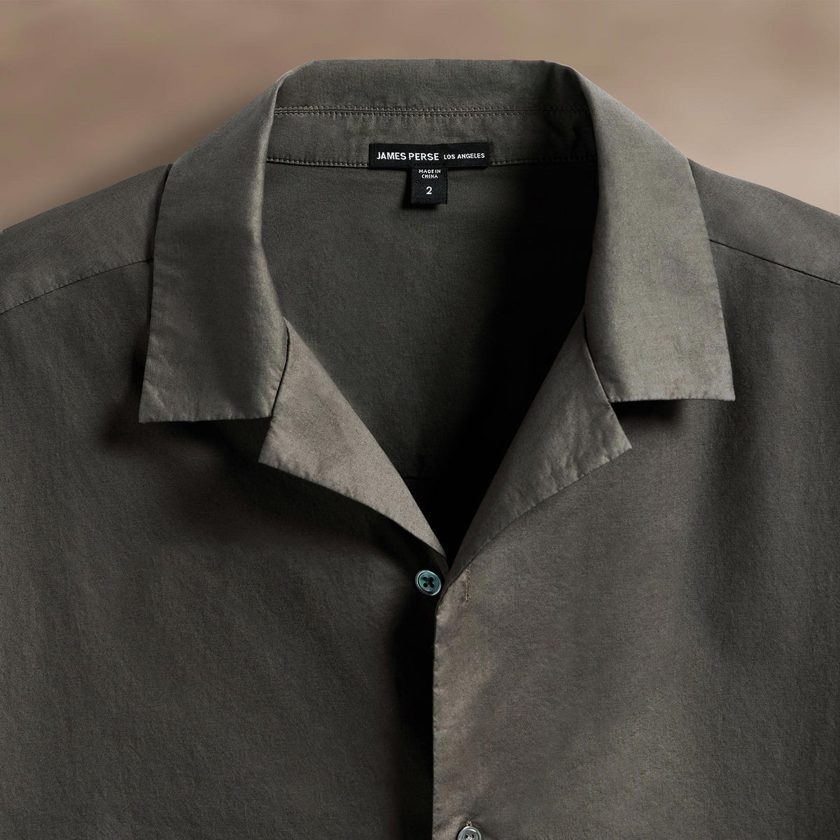 Oversized Stretch Poplin Short Sleeve Shirt in Granite | James Perse Los Angeles