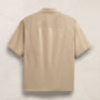 Oversized Stretch Poplin Short Sleeve Shirt in Light Khaki | James Perse Los Angeles