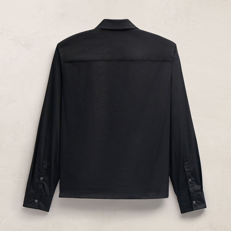 Zip Up Shirt in Black | James Perse Los Angeles