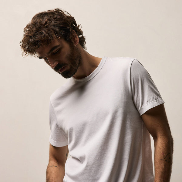 Lotus Jersey Double Ply Crew in White | James Perse Los Angeles