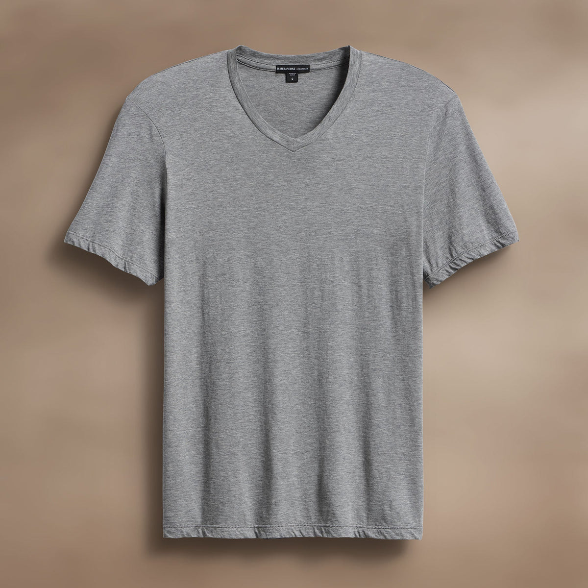 Luxe Lotus Jersey V Neck in Heather Grey | James Perse Los Angeles