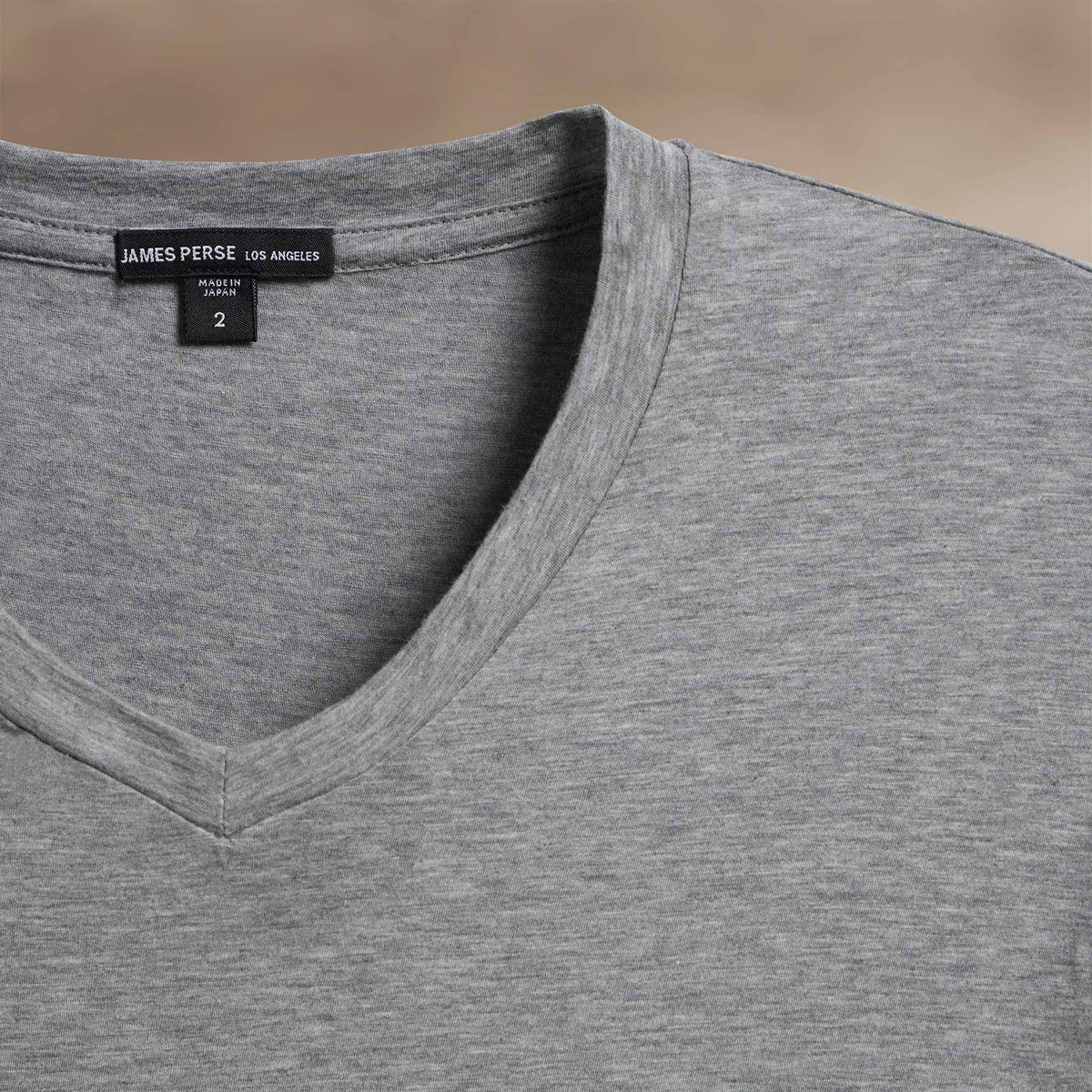 Luxe Lotus Jersey V Neck in Heather Grey | James Perse Los Angeles