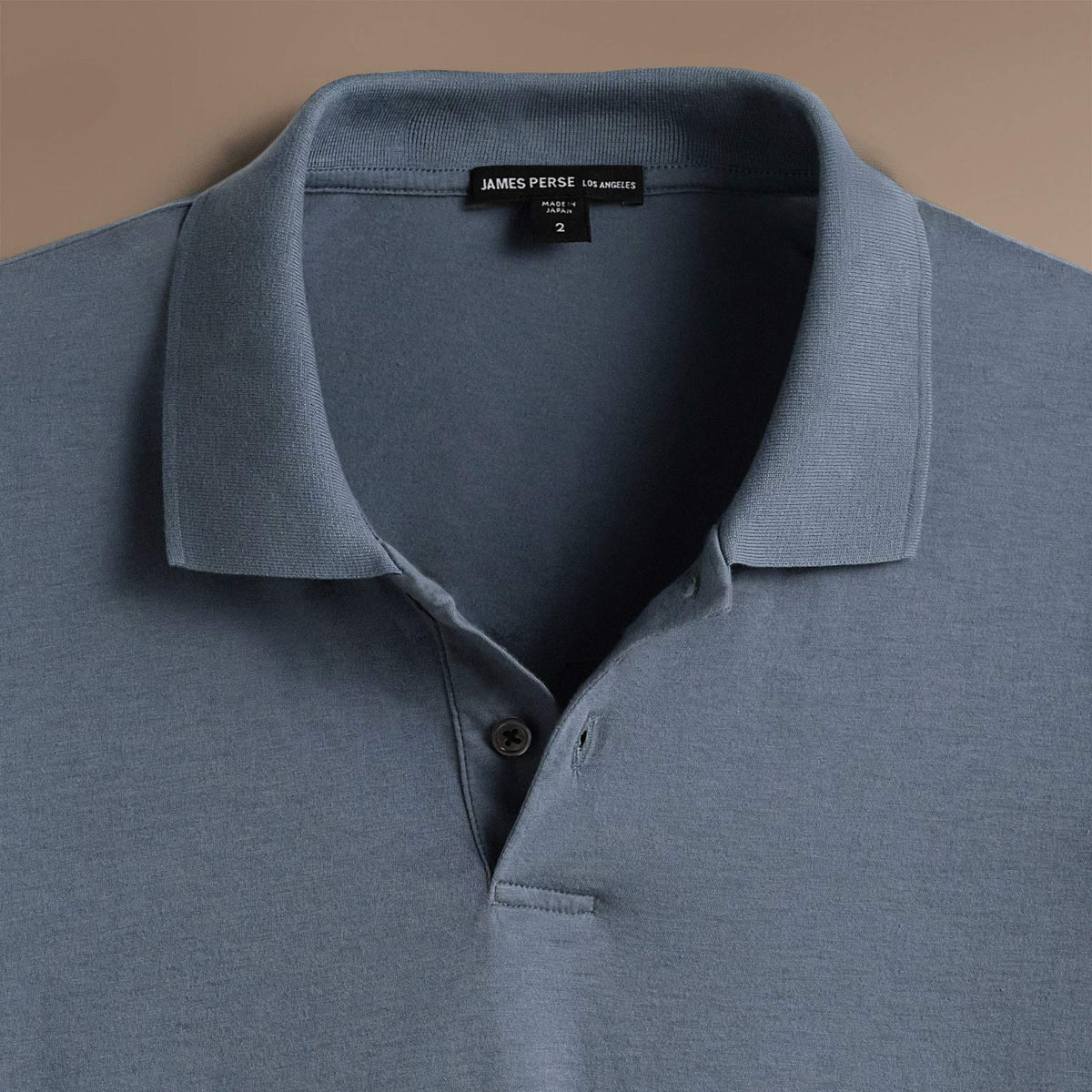 Luxe Lotus Jersey Long Sleeve Polo in Cascade | James Perse Los Angeles