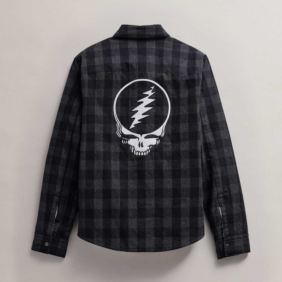 Men's Grateful Dead Sherpa Plaid Jacket in Flannel/Black | James Perse Los Angeles