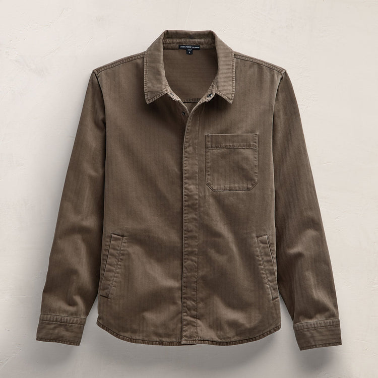 Herringbone Twill Shirting in Caribou Pigment | James Perse Los Angeles
