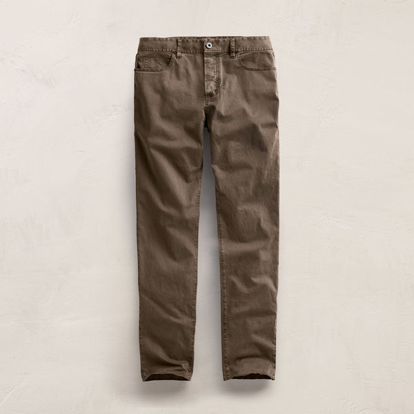 Brushed Twill 5 Pocket Pant in Caribou Pigment | James Perse Los Angeles