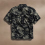 Island Poplin Print Short Sleeve Shirt in Black/Army Green Pigment | James Perse Los Angeles