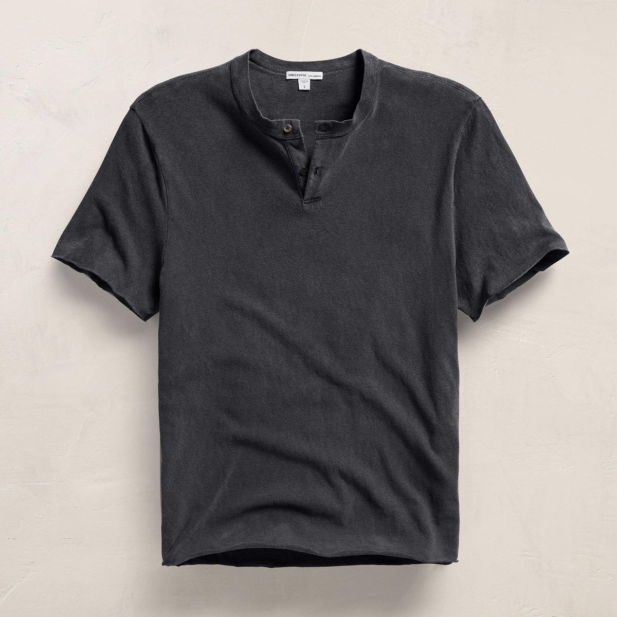 Slub Jersey Short Sleeve Henley in Magma Pigment | James Perse Los Angeles