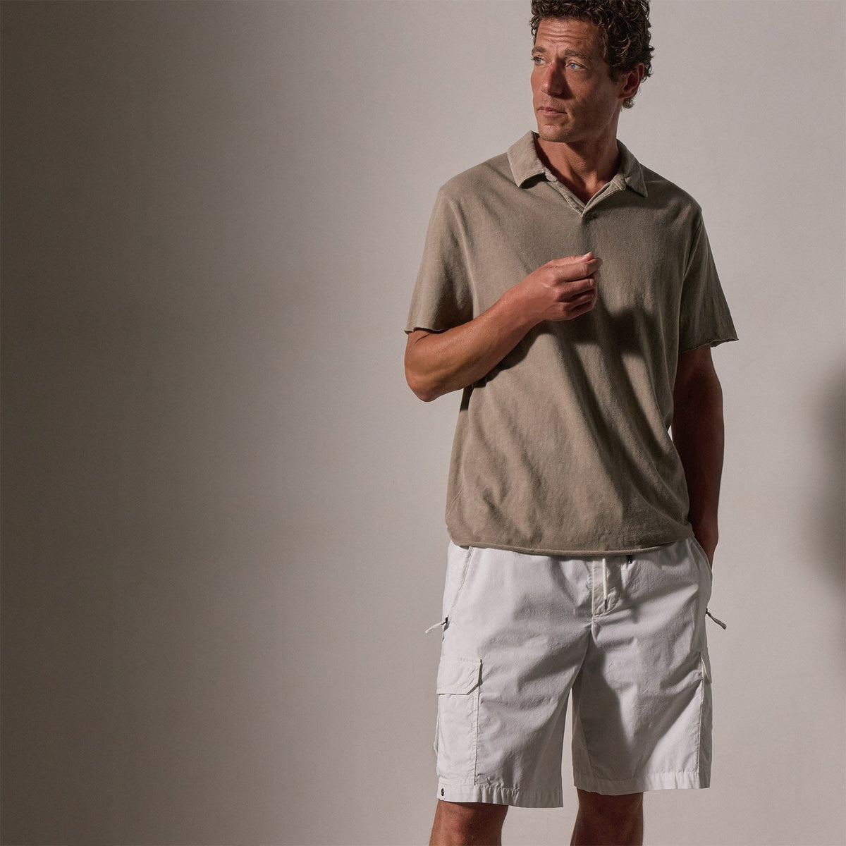 Slub Jersey Polo in Overcast Pigment | James Perse Los Angeles