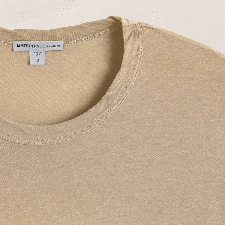 Clear Jersey Crew in Light Khaki Pigment | James Perse Los Angeles