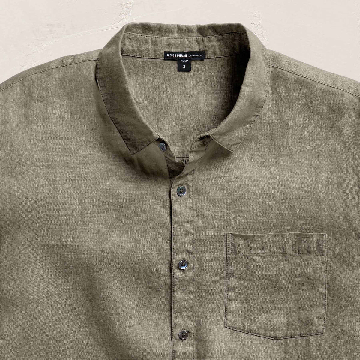 Lightweight Linen Shirt in Birch Pigment | James Perse Los Angeles
