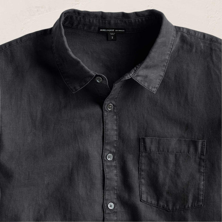 Lightweight Linen Shirt in Magma Pigment | James Perse Los Angeles