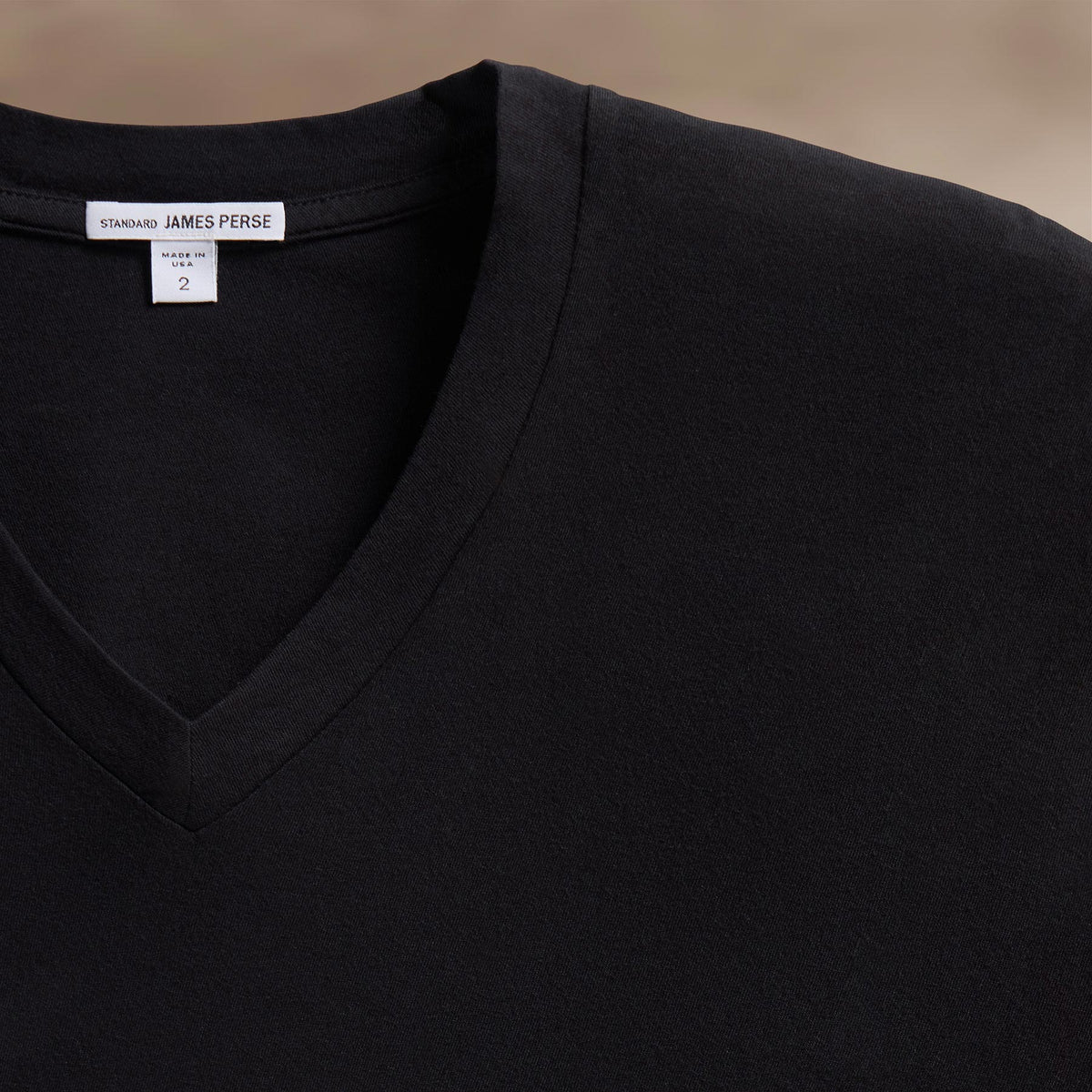 Short Sleeve V Neck in Black | James Perse Los Angeles