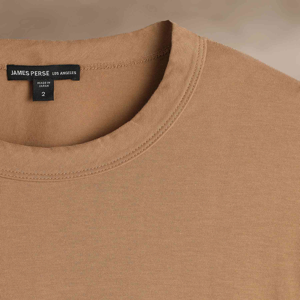 Heavy Luxe Jersey Crew in Camel | James Perse Los Angeles