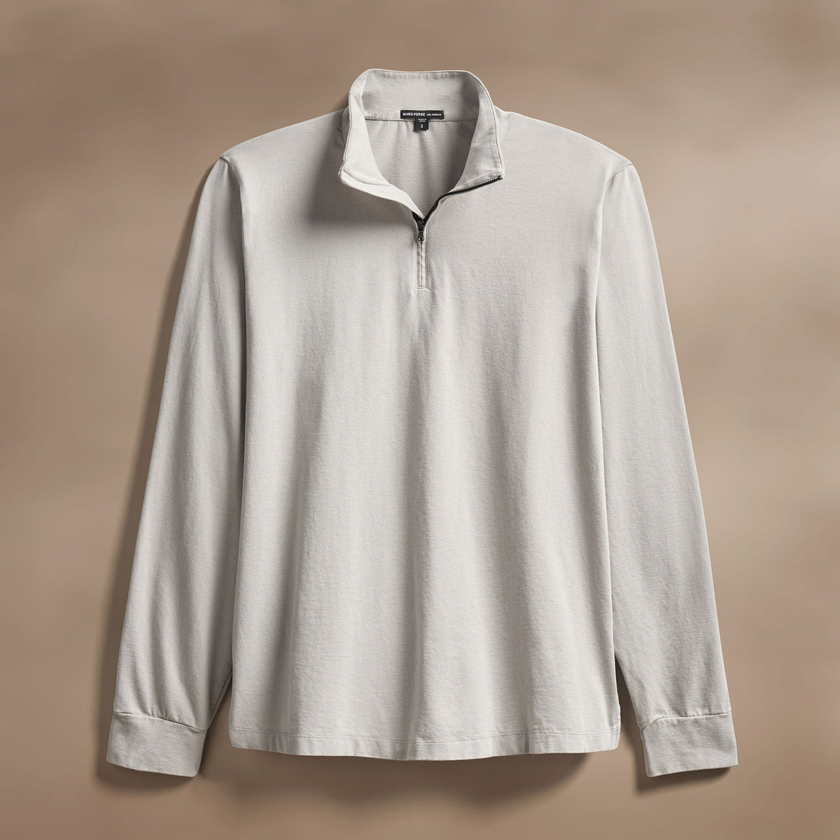 Luxury Organic Jersey Half Zip in Concrete | James Perse Los Angeles