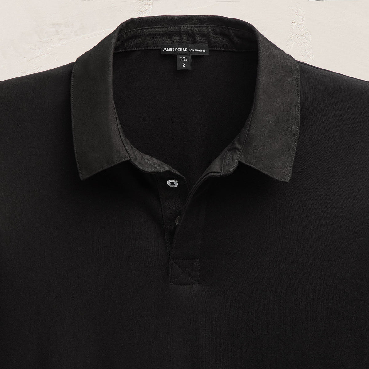 Heavy Luxe Rugby Polo in Black | James Perse Los Angeles