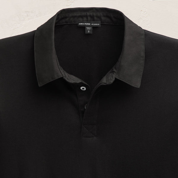 Heavy Luxe Rugby Polo in Black | James Perse Los Angeles
