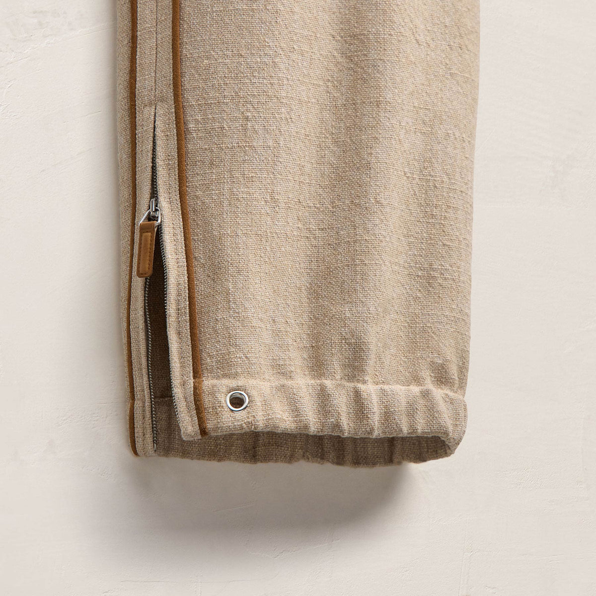 Suede Trimmed Track Pant in Natural/Tobacco | James Perse Los Angeles