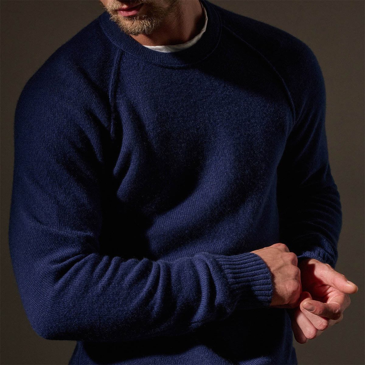Recycled Cashmere Raglan Crew in Royal Blue | James Perse Los Angeles