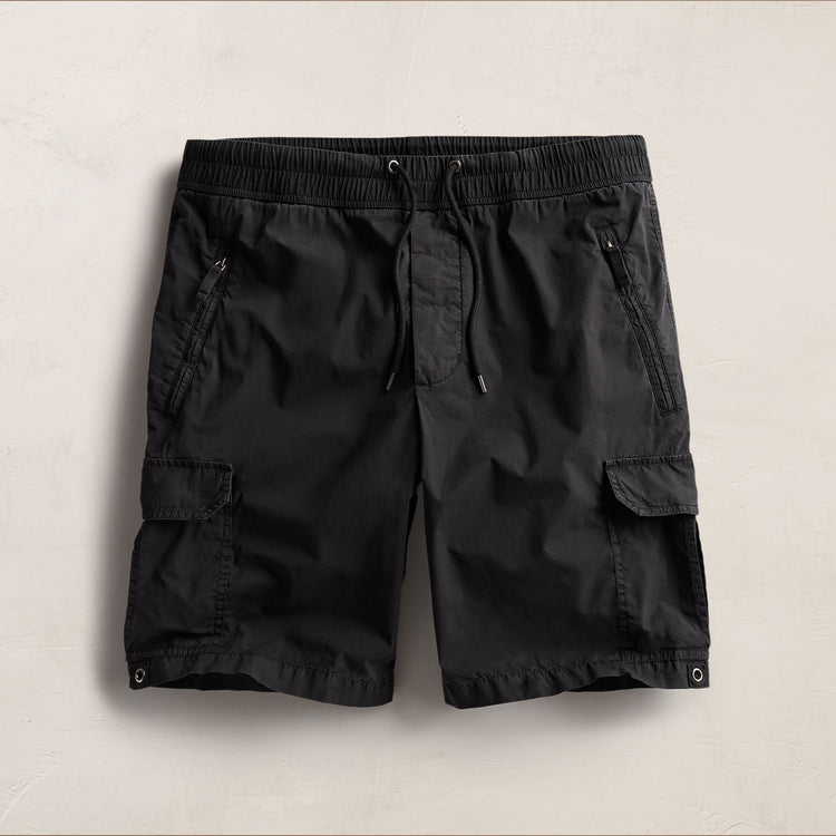 Parachute Poplin Cargo Short in Black | James Perse Los Angeles