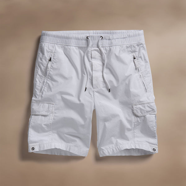 Parachute Poplin Cargo Short in White | James Perse Los Angeles