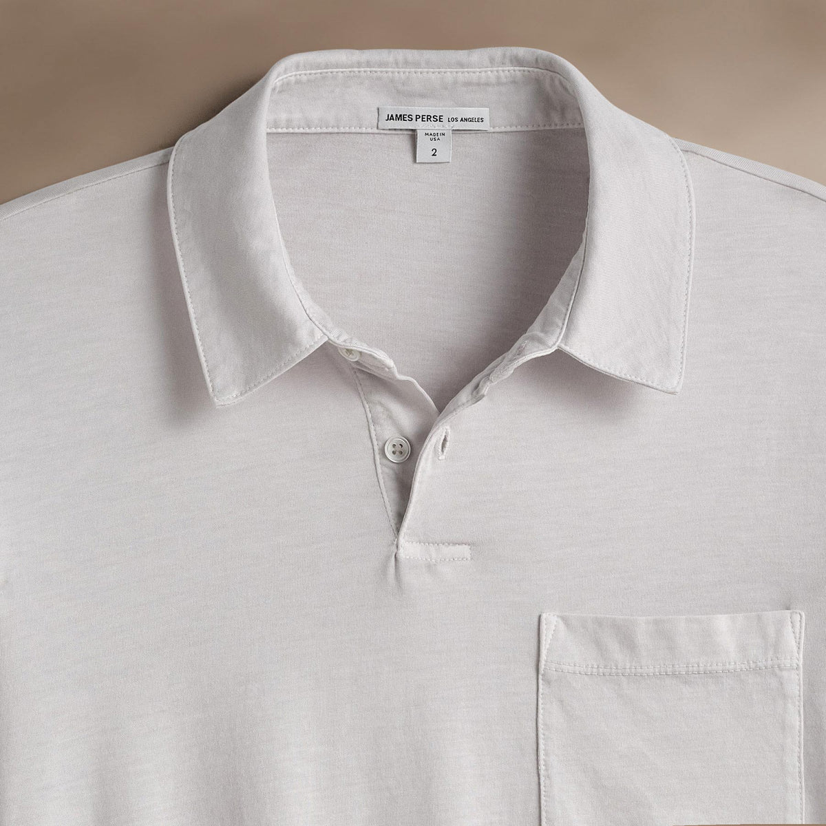 Sueded Jersey Rugby Polo in Light Mist Pigment | James Perse Los Angeles