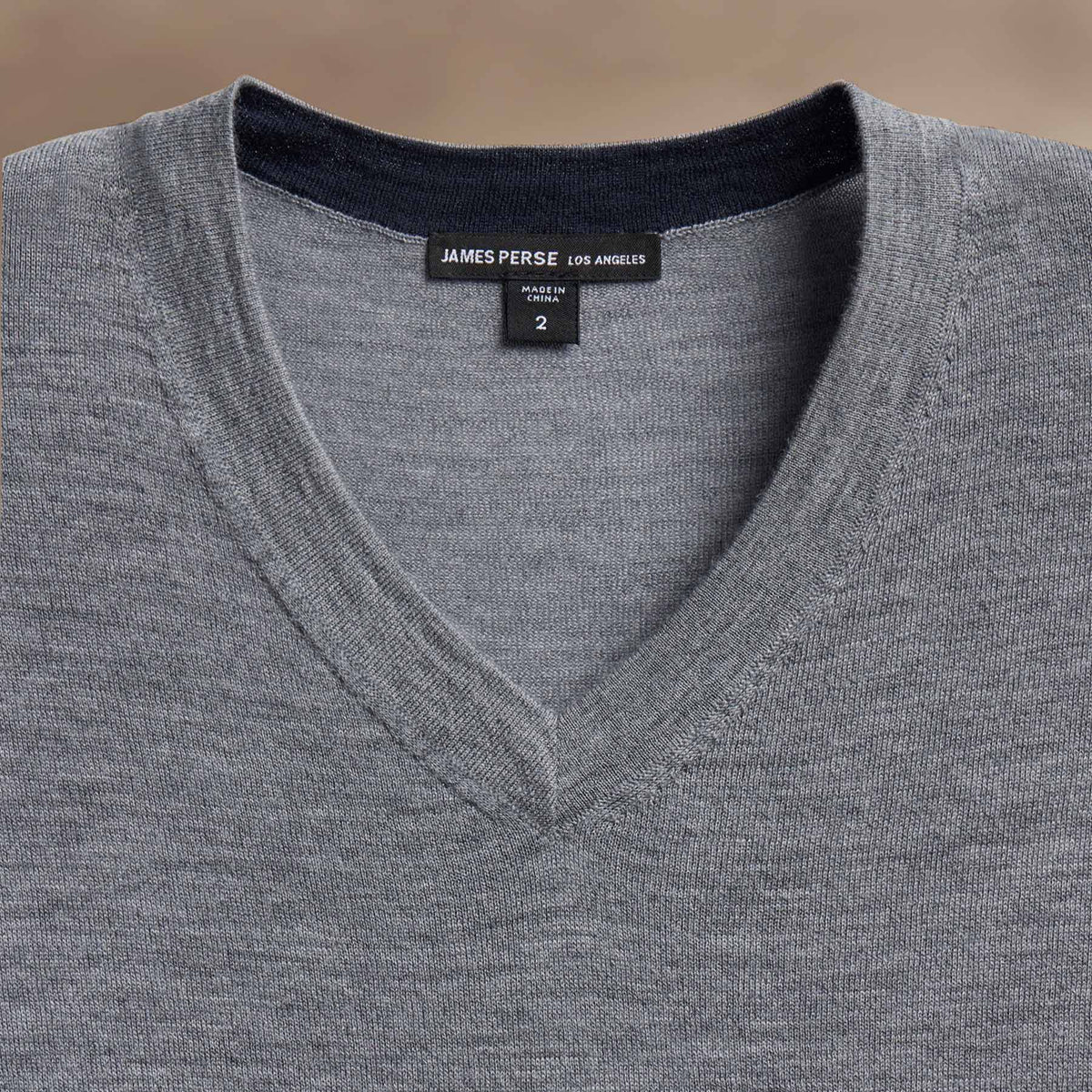 Ultra Fine Cshmr VinNeck Sweater in Flannel | James Perse Los Angeles