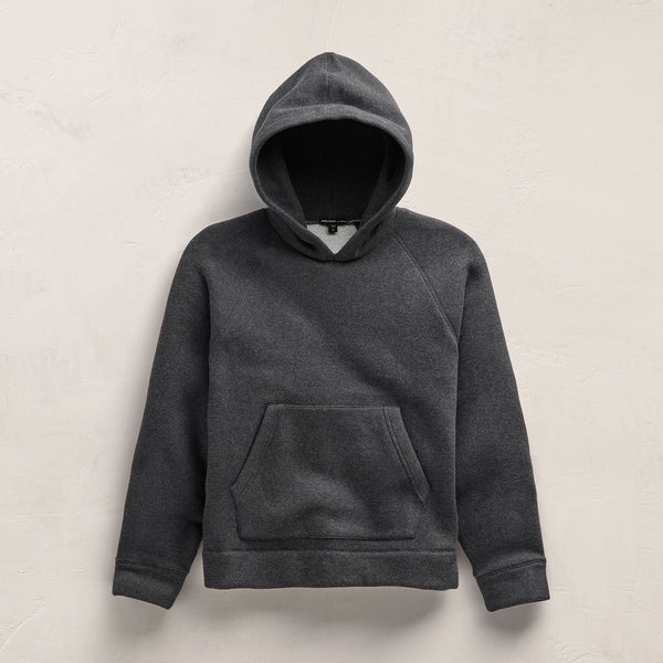 Cozy Hooded Sweatshirt in Heather Charcoal | James Perse Los Angeles