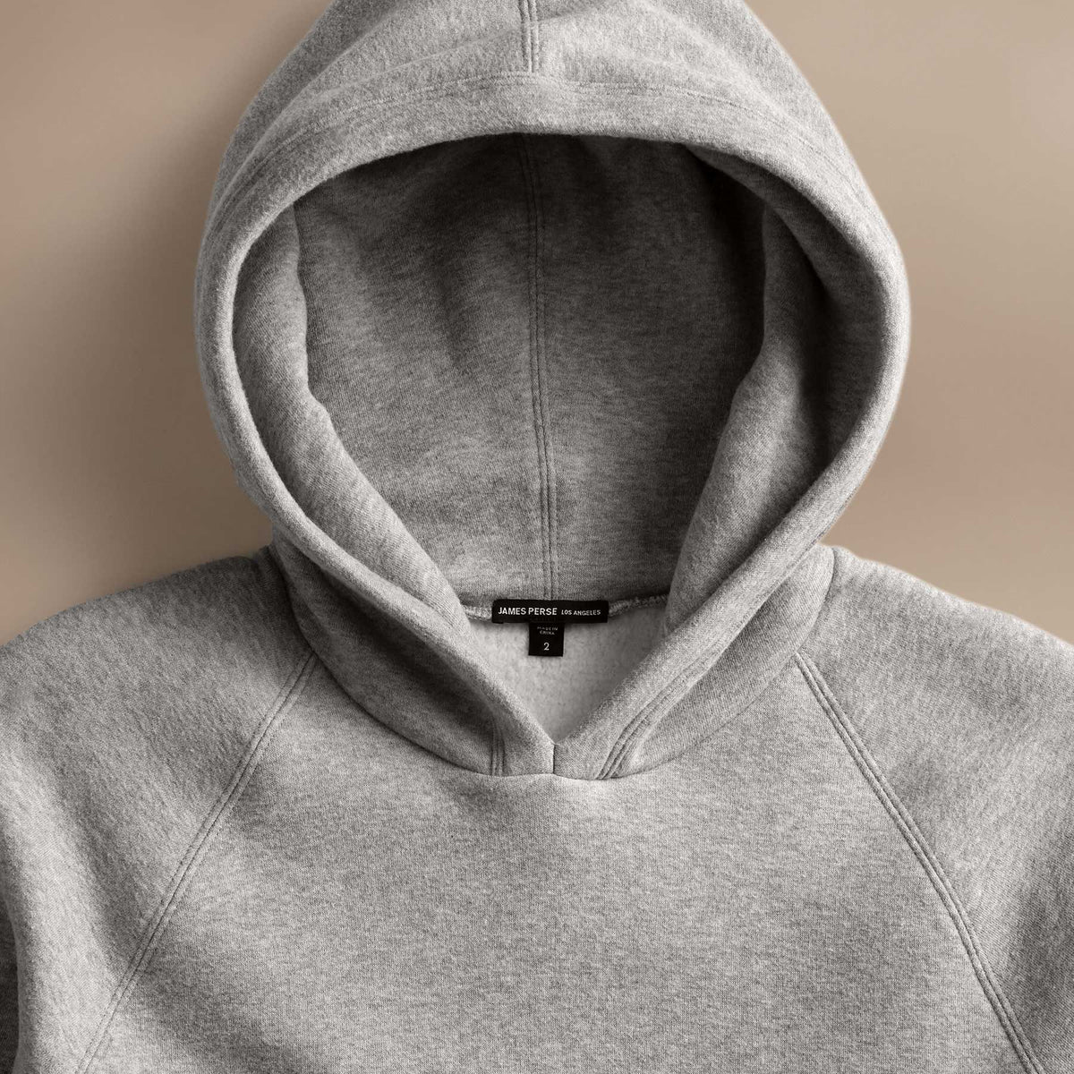 Cozy Hooded Sweatshirt in Heather Grey | James Perse Los Angeles