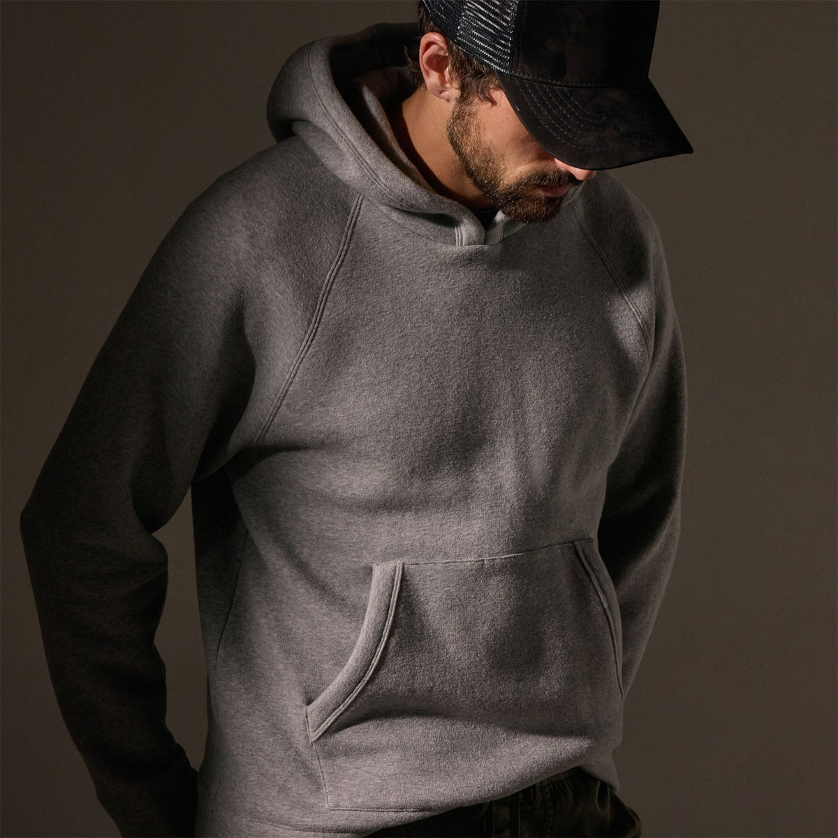 Cozy Hooded Sweatshirt in Heather Grey | James Perse Los Angeles