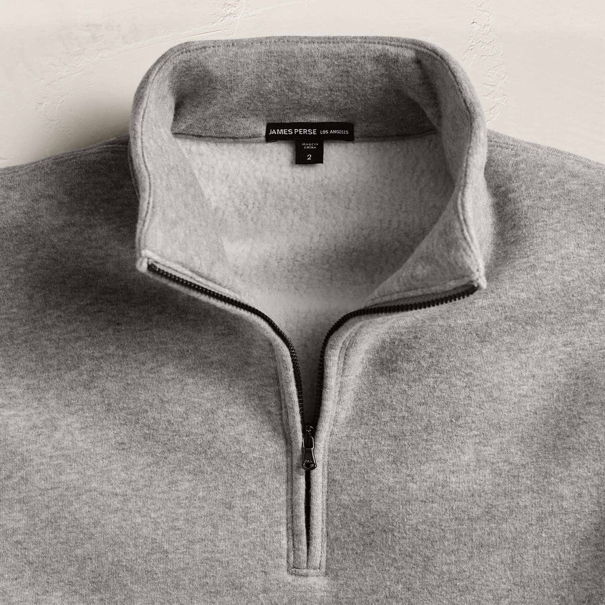 Cozy Half Zip in Heather Grey | James Perse Los Angeles