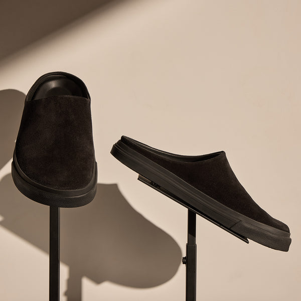 Men's Suede Clog in Black | James Perse Los Angeles