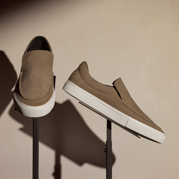 Men's Coastal Suede Slip On in Cement | James Perse Los Angeles