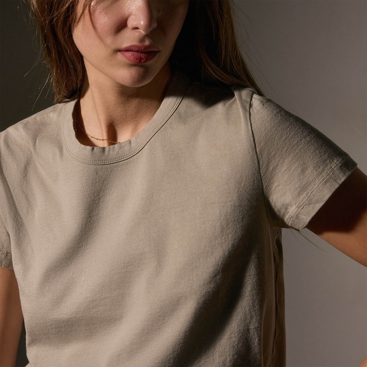 Brushed Elevated Jersey Short Sleeve Tee in Overcast | James Perse Los Angeles